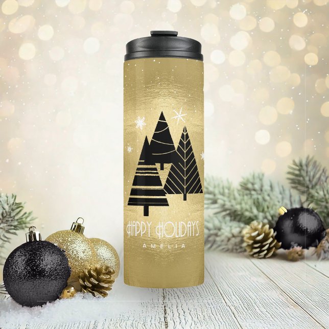 Christmas Trees and Snowflakes Gold ID863 Thermal Tumbler (Creator Uploaded)