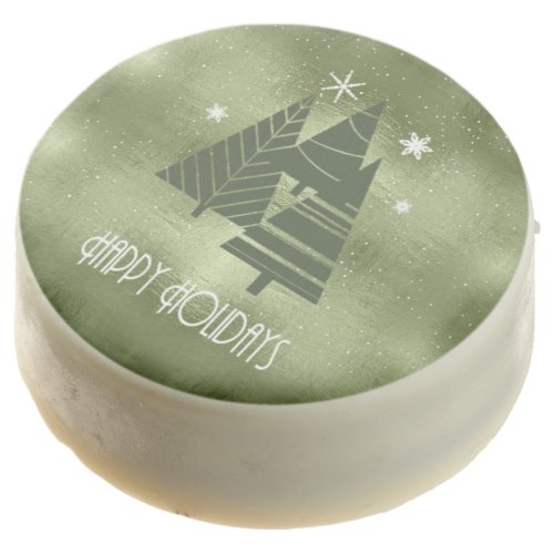 Christmas Trees and Snowflakes Green ID863 Chocolate Covered Oreo