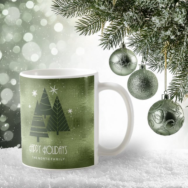Christmas Trees and Snowflakes Green ID863 Coffee Mug (Creator Uploaded)