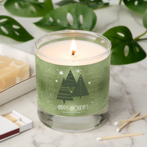 Christmas Trees and Snowflakes Green ID863 Scented Candle