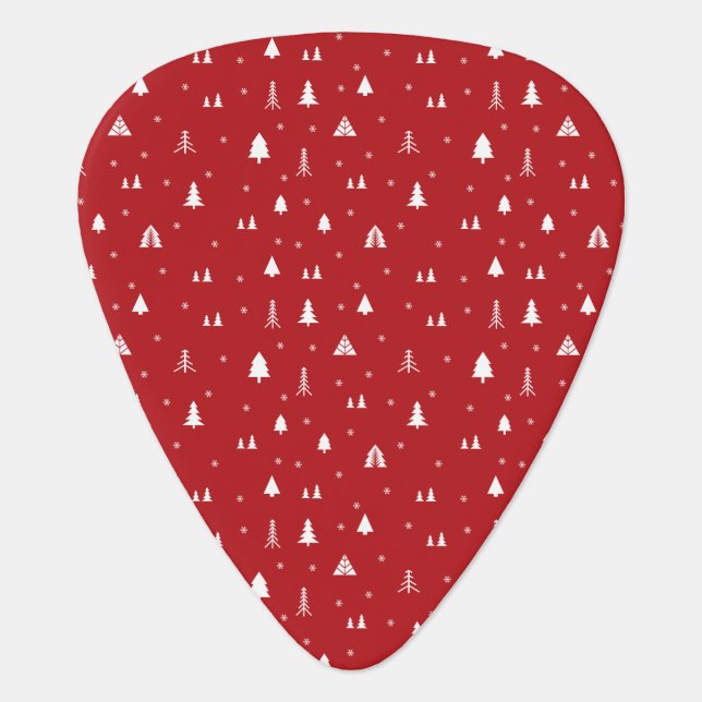 Christmas Trees and Snowflakes Guitar Pick (Front)