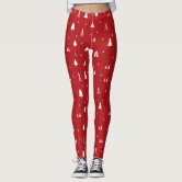 Red Snowflake Leggings