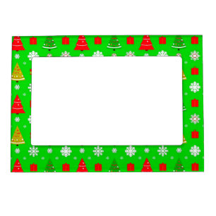 Christmas Trees and Snowflakes Magnetic Frame