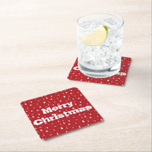 Christmas Trees and Snowflakes Paper Coaster