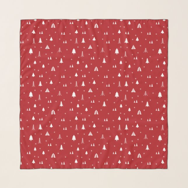 Christmas Trees and Snowflakes Scarf (Front)