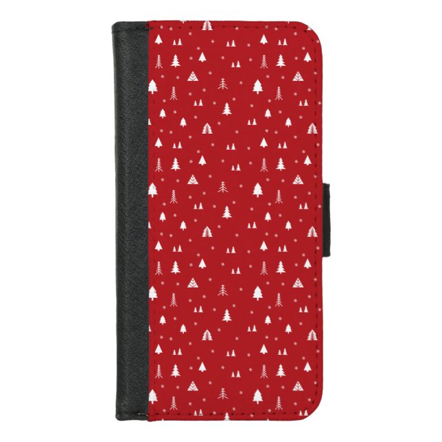 Christmas Trees and Snowflakes Wallet Case (Front)