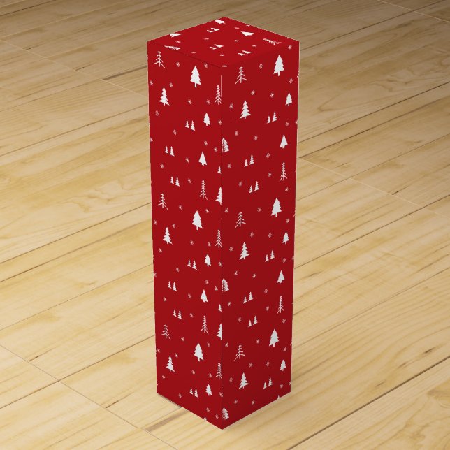 Christmas Trees and Snowflakes Wine Box (Back)