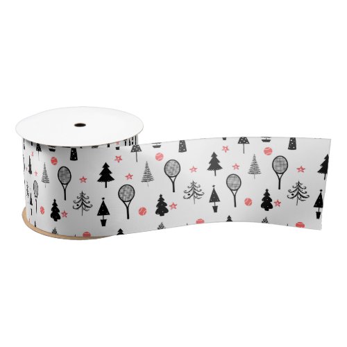  Christmas trees andtennis  rackets  Satin Ribbon