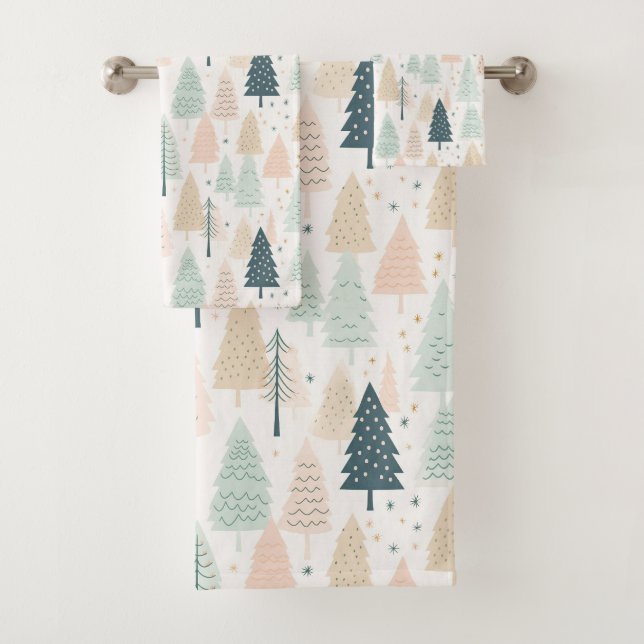 Christmas Trees  Bath Towel Set (Insitu)