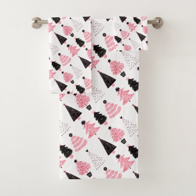 Christmas Trees Bath Towel Set (Insitu)