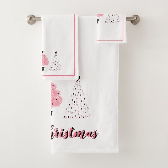 Christmas Trees Bath Towel Set