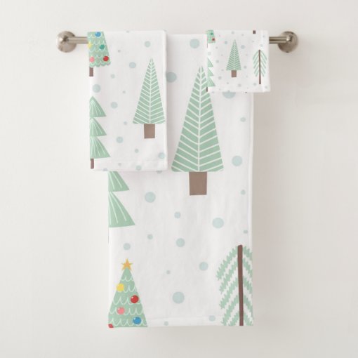 Christmas Trees Bath Towel Set | Zazzle