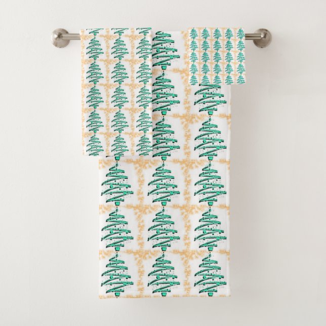 Christmas Trees Bath Towel Set (Insitu)