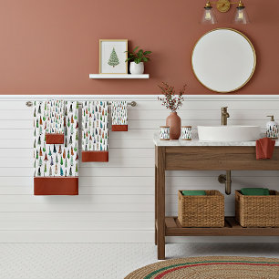 Christmas trees  bath towel set