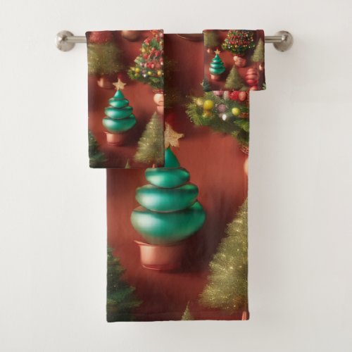  Christmas Trees  Bath Towel Set