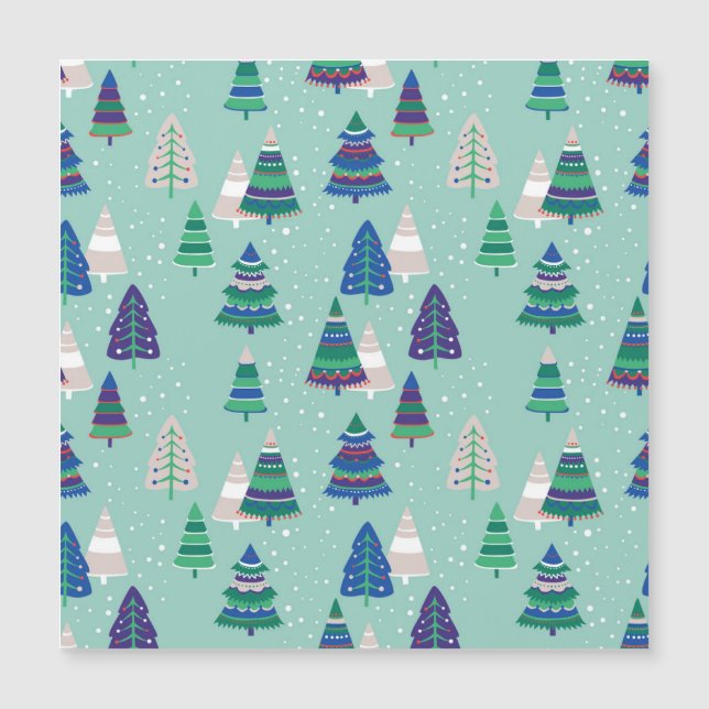Christmas trees, blue background (Front)