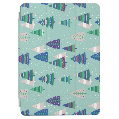 Christmas trees blue background iPad air cover
