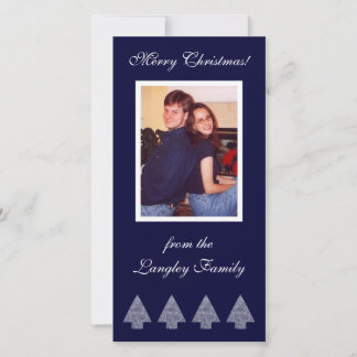 Christmas Trees Blue Photo Card