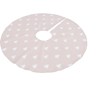 Christmas Trees blush pink white cute modern Brushed Polyester Tree Skirt