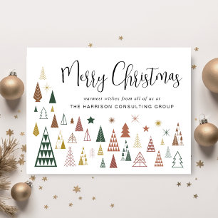 Christmas Trees Business QR Code Logo Corporate Holiday Card