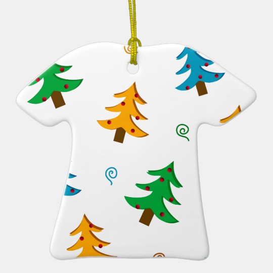Christmas trees ceramic ornament