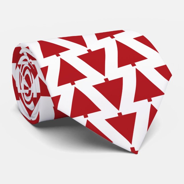Christmas Trees Classic Look Tie with Red - HAMbWG (Rolled)