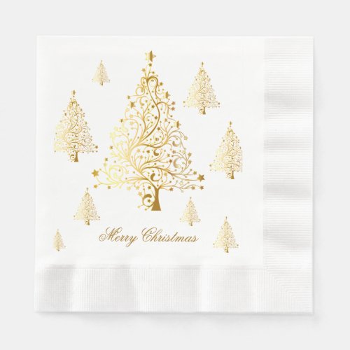 Christmas Trees Coined Luncheon Napkins