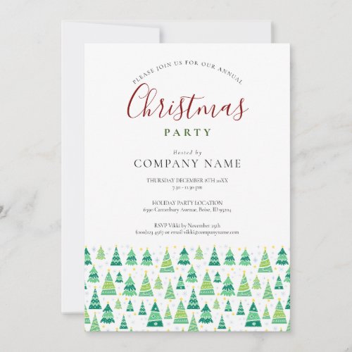 Christmas Trees Corporate Holiday Party Invitation