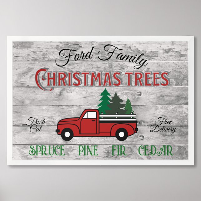 "Christmas Trees" Customizable  Framed Art (Framed Front)