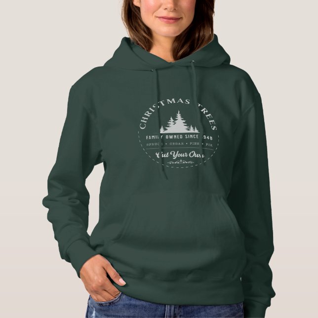 Christmas Trees Cut Your Own Hoodie (Front)