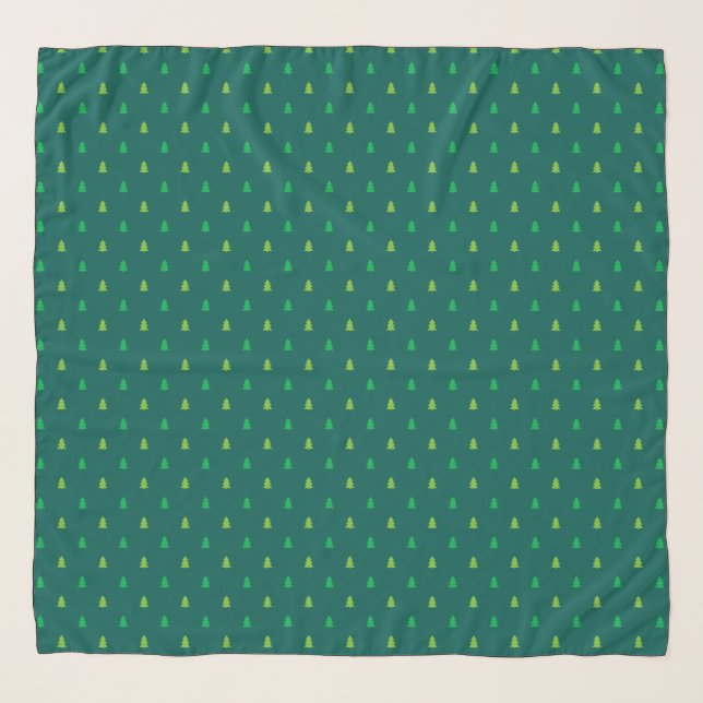 Christmas trees dark green scarf. scarf (Front)