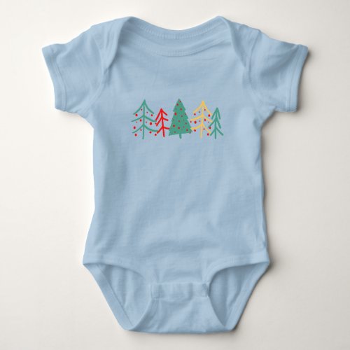 Christmas Trees Design Gift Baby Bodysuit