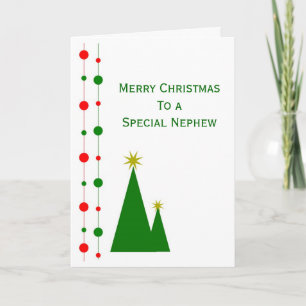 Christmas Trees Design Nephew Christmas Holiday Card
