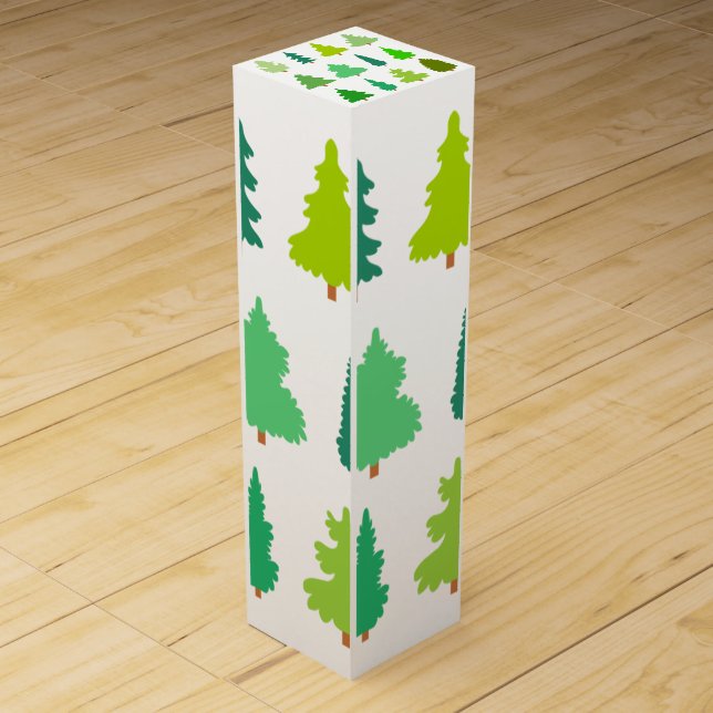 Christmas Trees Design Wine Box (Front)