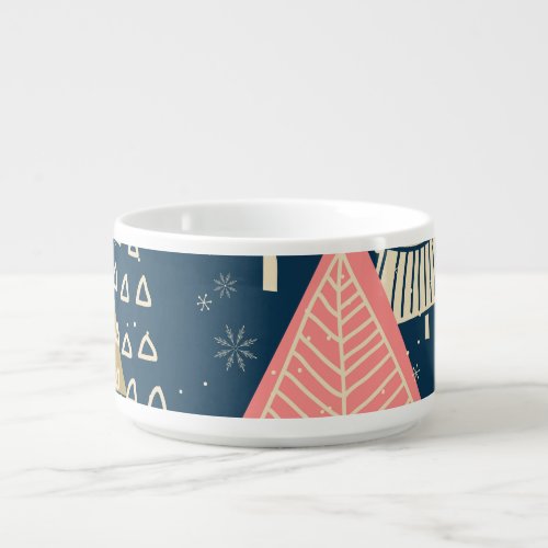 Christmas Trees Festive Seamless Illustration Bowl