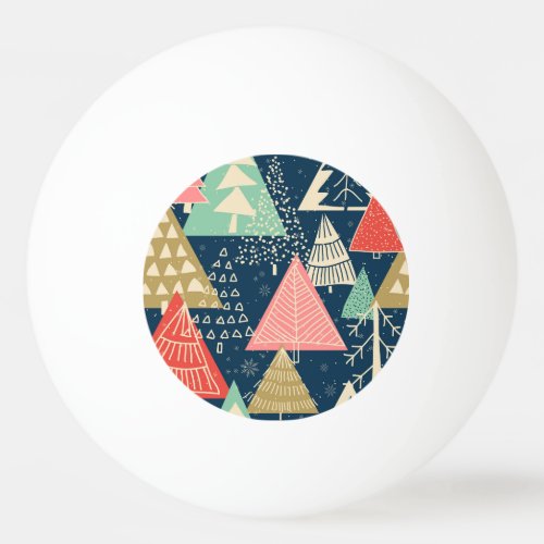 Christmas Trees Festive Seamless Illustration Ping Pong Ball