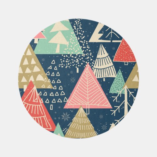 Christmas Trees Festive Seamless Illustration Rug