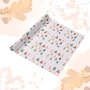Christmas Trees Forest Minimalist Advent Wrapping Paper