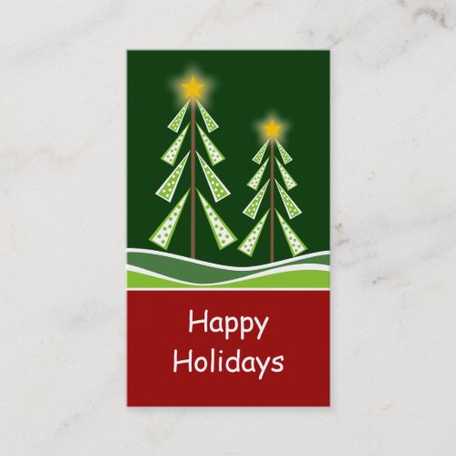 Christmas Trees Gift Tag Business Card