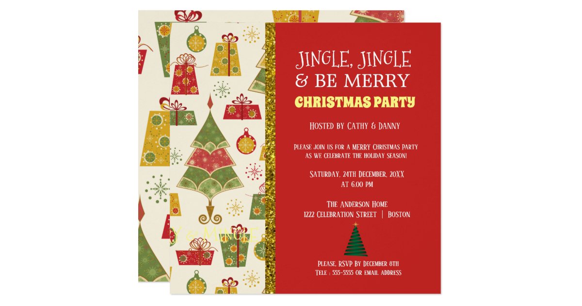 Christmas Trees Gifts Christmas Party Invitation Zazzle Com