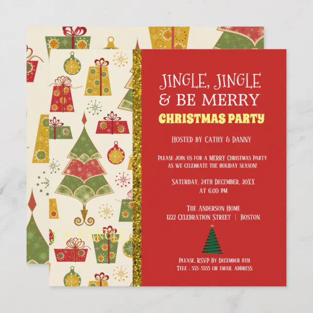 Christmas Trees & gifts Christmas Party Invitation | Zazzle