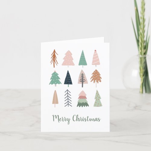 Christmas Trees Girly Collage Holiday Card