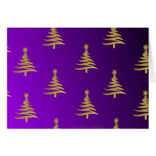 Christmas Trees Gold on Purple (Front Horizontal)