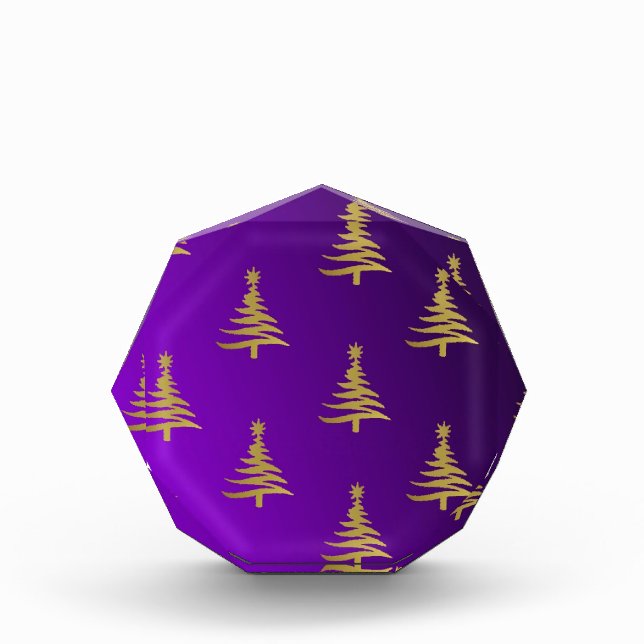 Christmas Trees Gold on Purple Award (Front)