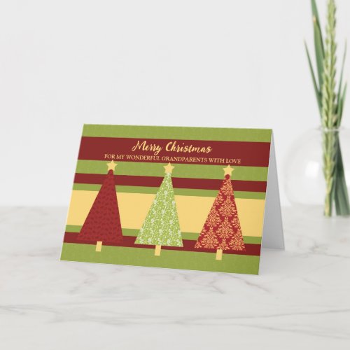 Christmas Trees Grandparents Merry Christmas Holiday Card