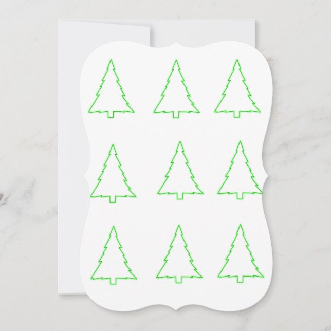 Christmas Trees Green Flat Greeting Card (Front)