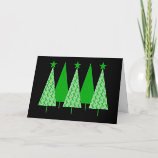 Christmas Trees - Green Ribbon Kidney Cancer Holiday Card