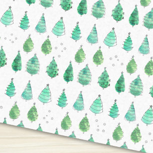 Christmas Trees Green Tissue Paper