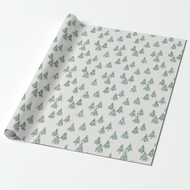 Christmas trees (green) Wrapping Paper (Unrolled)