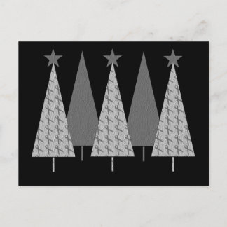 Christmas Trees - Grey Ribbon Brain Cancer Holiday Postcard
